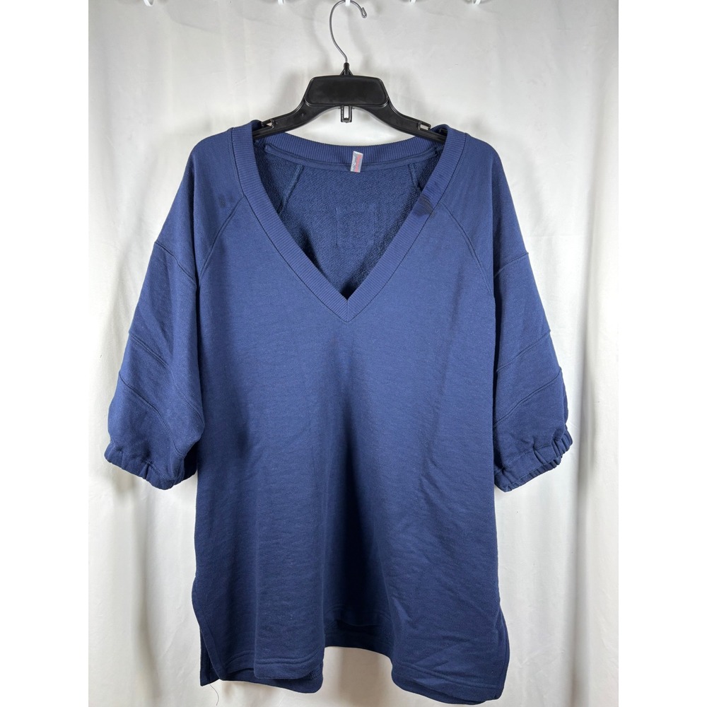 Free Movement Navy Blue V Neck Sweatshirt Pullover Top‎ M
